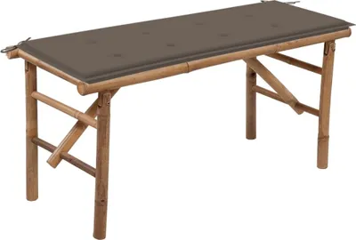 Produktbild von Klappbare Gartenbank mit Auflage 118 cm Bambus