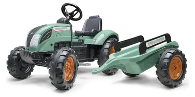 Obrázok produktu pre FALK Traktor Lander – zelený na pedále s prívesom, pre deti od 3 do 7 rokov