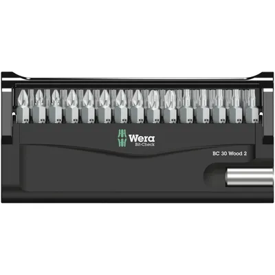 Produktbild von Wera Bit-Check 30, 30 Stück(e), Phillips, Pozidriv, Torx, PH 2, PZ 1, PZ 2, PZ 3, TX10, TX15, TX20, TX25, TX30, TX40, Edelstahl