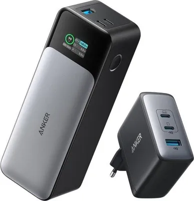 Obrázek produktu pro Anker A1289011, powerbank, 24000 mAh, 220 W, 3 výstupy, USB-C, PD 3.0, LED displej
