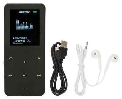 Produktbild von MP3-Player 8G Bluetooth 4.2 1,8-Zoll-Bildschirm Rauschunterdrückung Verlustfreier tragbarer MP4 mit Übersetzungswörterbuch Schwarz