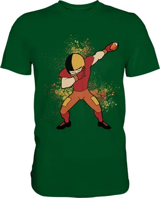 Produktbild von Dabbing American Football Spieler T-Shirt – Bottle Green / S