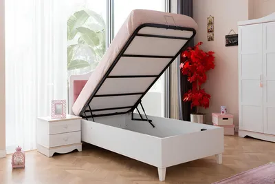 Produktbild von Stilvoller Einzelbett Kinderbett Kinderzimmer Möbel Bett Mit Stauraum