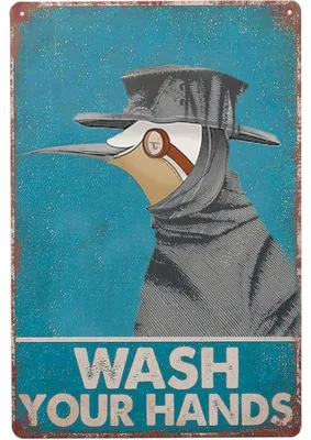 Immagine prodotto di Targa in metallo vintage "Medico veterinario: Lavatevi le mani", 20x30 cm, decorazione