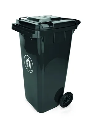 Produktbild von Abfallbehälter / Mülltonne, mit Rollen, 120 Liter, schwarz