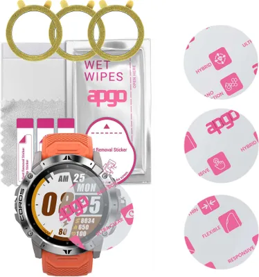 Produktbild von apgo 3 Stück Schutzglas, klar, kompatibel mit Coros Vertix 2 Smartwatch, Hybrid 8H, Ersatz für Hartglas, Displayschutzglas, Bildschirmschutz, Displayschutz, kratzfest