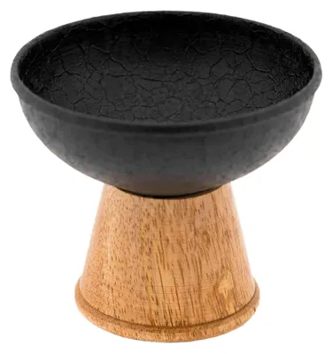 Produktbild von Räucherkelch Eisen Holz 9 cm Räucherschale für Räucherwerk