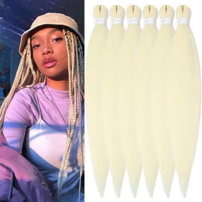 Produktbild von Flechthaar Extensions 26 Zoll 6er Pack Kunsthaar 613# Zum Einflechten Jumbo Braids