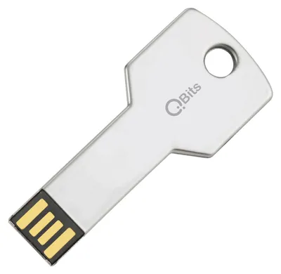 Produktbild von 16 GB USB 2.0 Stick Flash Drive Aluminium silber Schlüssel Schlüsselring Metall kompakt Farbe: Silber