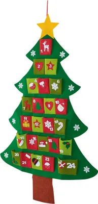 Produktbild von XXL Adventskalender 24 Taschen zum Befüllen aus Filz Weihnachtskalender zum Aufhängen