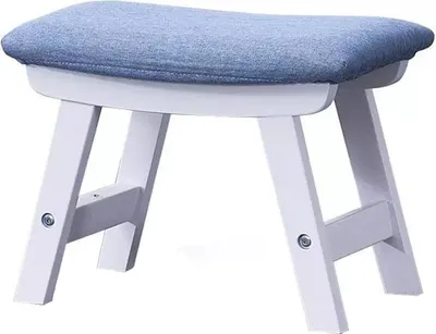 Obrázek produktu pro Nožní stolička Dřevěná konstrukce Houba Polštář Stolička Home Decor Bílá modrá