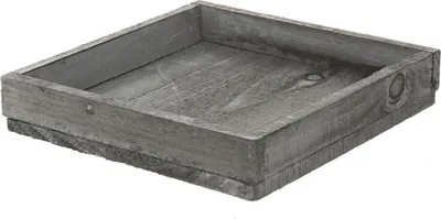 Produktbild von Holztablett - Dekoschale - Vintage - 20x20x4 cm - Grau - 6 Stück - A95323