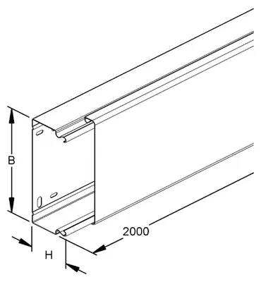 Immagine prodotto di 2 Metri Fondo canale LFK + coperchio - Fili 60x150mm LLK 60.150