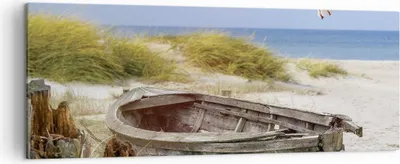 Produktbild von Bild auf Leinwand - Leinwandbild - Einteilig - Strand Möwen £ódŸ - 140x50cm - Wand Bild - Wanddeko - Wandbilder - Leinwanddruck - Bilder - Wanddekoration - Leinwand bilder - Wandbild - AB140x50-4170