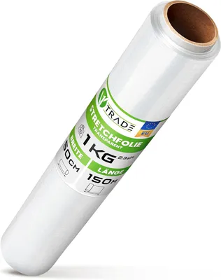Produktbild von V1 TRADE stretch fólie transparentní – 1 role – 150m x 50cm – ruční stretch fólie na nábytek a obaly