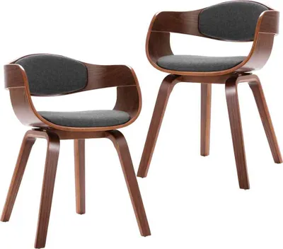 Obrázok produktu pre vidaXL Stoličky do jedálne 2 ks. Bentwood a sivá látka