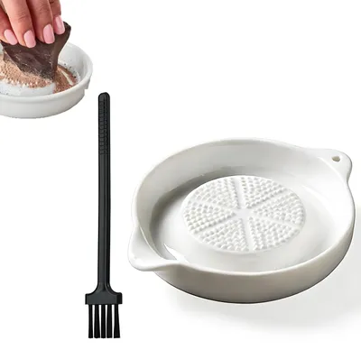 Keramische Reibe, rund, Porzellan, mit Bürste, 1 Stück