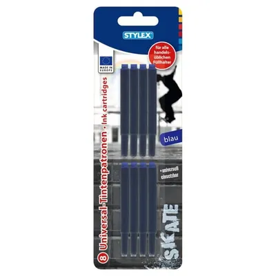 Produktbild von STYLEX Universal-Tintenpatronen - blau - 8 Stück