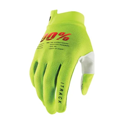 Produktbild von 100% iTrack Jugend Fahrrad Handschuhe Farbe: Neon-Gelb, Grösse: XL
