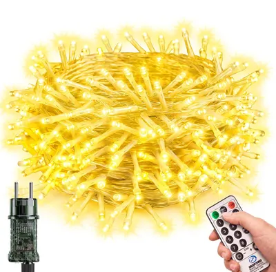 LED-Lichtschnur für außen, 20+5 m, warmweiß, IP65, wasserdicht