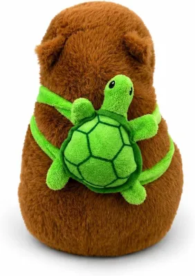 Produktbild von Capybara Kuscheltier 22 cm mit Schildkröten-Rucksack Braunes Plüsch Capybara Weiches Stofftier Geschenk für Kinder