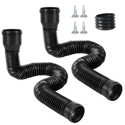 Fallrohr-Verlängerung flexibel, 47–150 cm, 80/100 mm, 2 Stück