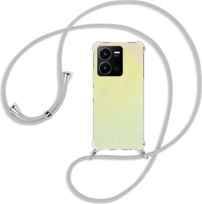 Produktbild von Handykette Backcover-Schutzhülle mit Band (Metall silberfarben) für vivo Y35 4G (6.58''), vivo Y22s - silbergrau