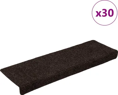 Zdjęcie produktu dla Maty na schody samoprzylepne 30 szt. 65x21x4 cm Brązowe prostokątne krawędzie