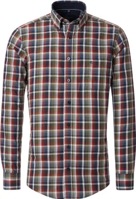 Produktbild von CASAMODA Herren Freizeithemd Langarm Button-Down Casual Orange kariert 5XL