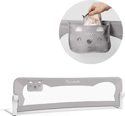 Obrázok produktu pre Barierka ochronna do łóżka 180 x 42 x 35 cm Nukido szara