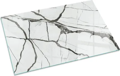 Produktbild von Marmor mit Aderung – Glasbodenplatte für – Kaminofen – Kaminplatte Glas – Schutzglas – Funkenschutzplatte –Glasbodenplatte Feuerfeste – Hitzeschutzplatte – Bodenschutz aus Glas – 100x70 cm