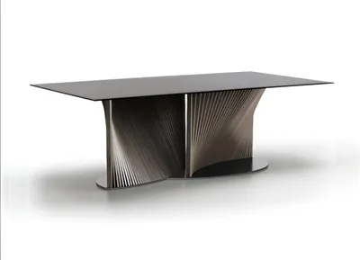 Image de Designer Table de salle à manger noire Tables de salle à manger de luxe Pieds en bois