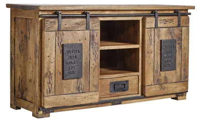 Immagine prodotto di MASSIVMOEBEL24 | credenza in legno di Mango 128x45x70 mango naturale laccato RAILWAY #102