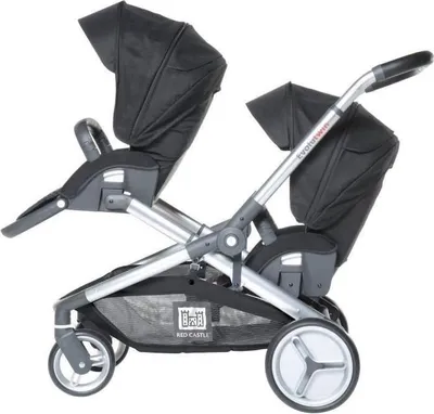 Image de Poussette Double Red Castle Evolutwin, Dès la Naissance, Jusqu'à 15kg, Dossier Réglable, Noir