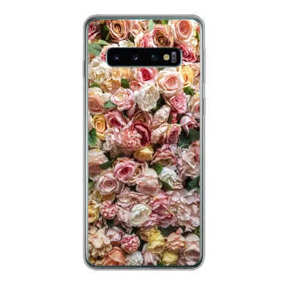 Produktbild von MuchoWow® Handyhülle Schutzhülle Hülle für Samsung Galaxy S10 Rosen - Farben - Wand Silikon Softcase Handy Hülle - Handytasche
