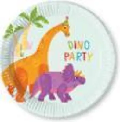 Immagine prodotto di Piatto di carta, multicolore, DINO PARTY, 20 cm, 8 pz.