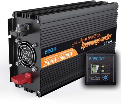 Productafbeelding van EDECOA omvormer, 12V naar 230V, zuivere sinus, 2500W, spanningsomvormer voor campers
