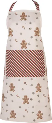 Produktbild von Clayre & Eef Küchenschürze 70x85 cm Beige Baumwolle Pfefferkuchenmann