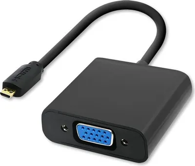 Obrázok produktu pre Qoltec 50402, 0,2 m, VGA (D-Sub), Typ HDMI D (micro), Samec, Samica, Čierna