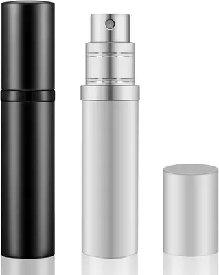 Obrázok produktu pre Náplňový Parfém Cestovný Atomizér 5ml, Mini Sprejová Fľaša, Bezúniková, Čierna + Strieborná, na Cesty
