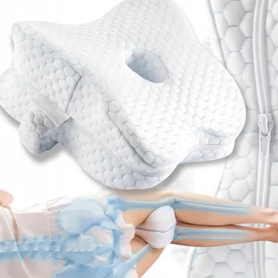 Obrázek produktu pro Ortopedický polštář Dionizos - Polštář na nohy pro osoby spící na boku - Ergonomický oddělovač kolen a nohou s potahem - Ideální pro zdravý spánek
