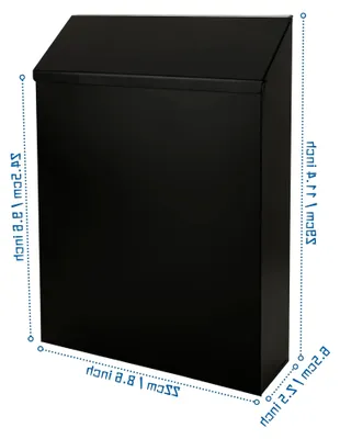 Produktbild von Briefkasten Anthrazit 22 x 6,5 x 29 cm mit Zeitungsfach und Namensschild, Wandbriefkasten mit 2 Schlüsseln, Schwarz