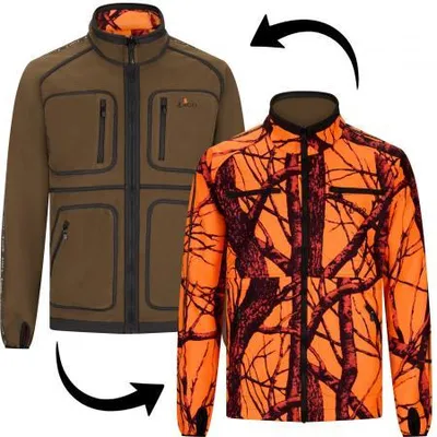 Productafbeelding van Il Lago Prestige wendbare jas voor heren, model Asko (olijfgroen/oranje camouflage), maat XL