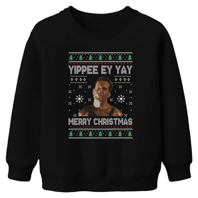 Zdjęcie produktu dla Yippee Ey Yay Wesołych Świąt - Brzydki Sweter Świąteczny Prezent Świąteczny Uni Sweter Świąteczny dla Dzieci, Czarny, 152