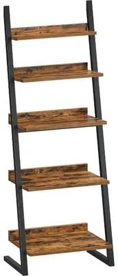 Produktbild von Standregal 5-stöckiges Eckregal Vintagebraun und Schwarz
