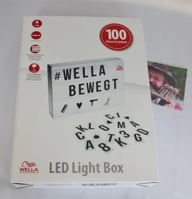 Produktbild von LED Light Box Wella Leuchtkasten mit 100 Buchstaben und Symbolen
