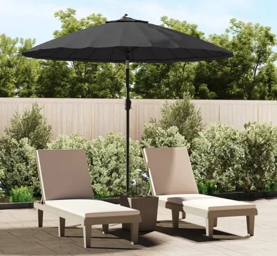 Produktbild von The Living Store Sonnenschirm mit Aluminium-Mast 270 cm Schwarz