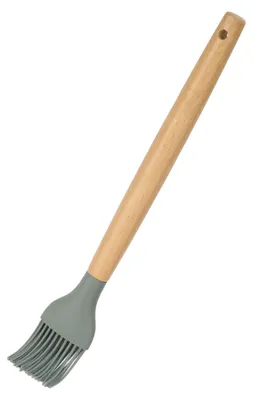 Produktbild von Silikon-Backpinsel mit Bambusgriff – Silikon-Küchenpinsel zum Backen und Grillen, lebensmittelecht, hitzebeständig bis 200 °C, 27 cm