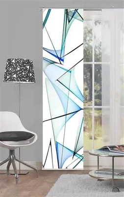 Produktbild von Home Wohnideen Schiebevorhang Dekostoff DigitaldruckLugo 1 teilig 245 x 60 cm Blau