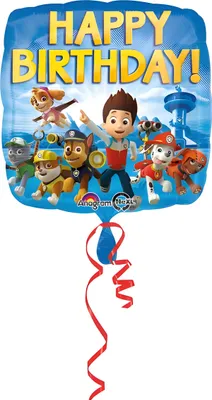 Produktbild von Amscan 3018001 - Standard Foil Balloon Paw Patrol Happy Birthday, Diameter Ca